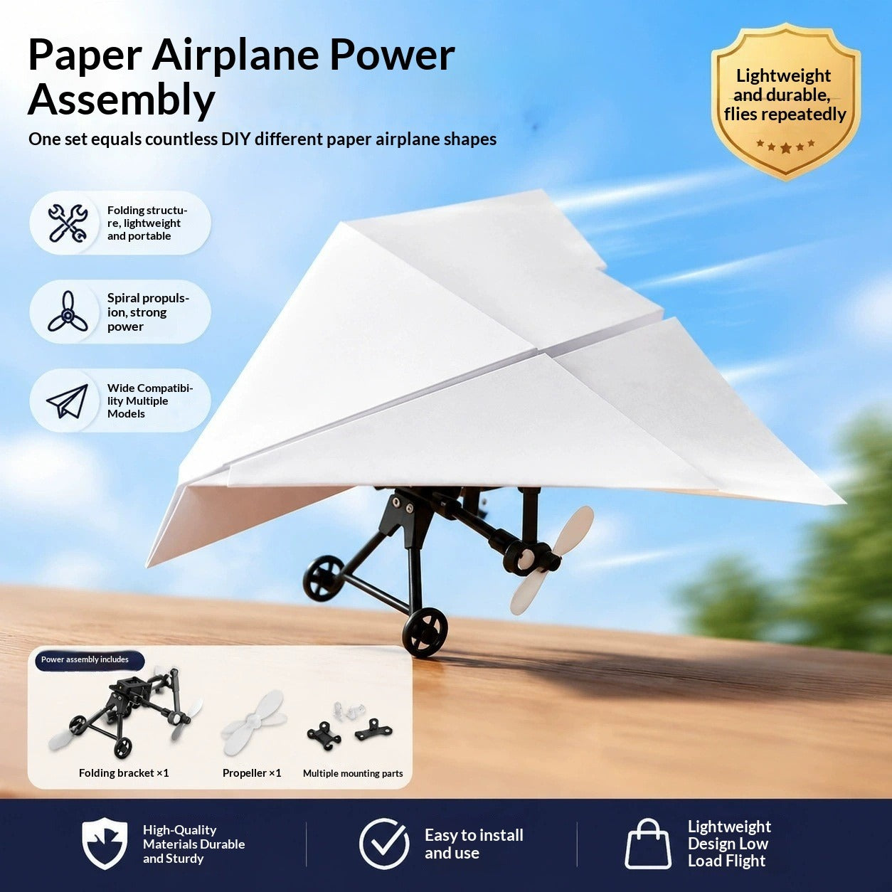 Modelo de Avión de Papel Controlado a Distancia DIY